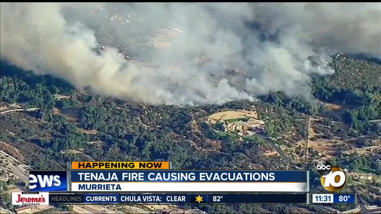 Tenaja Fire causing evacuations