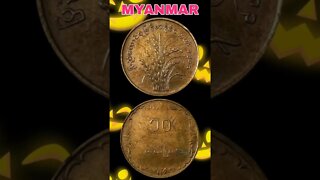 Myanmar 10 Pyas 1983.#shorts #coinnotesz