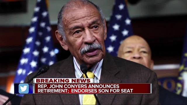 Rep. John Conyers announces retirement, endorses son for seat