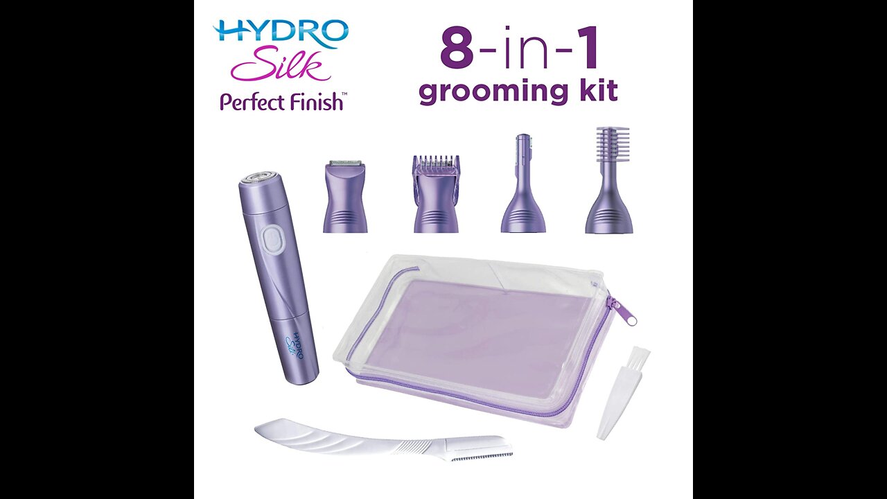 Schick Hydro Silk Perfect Finish Trimmer, 8-in-1 Grooming Kit for Women