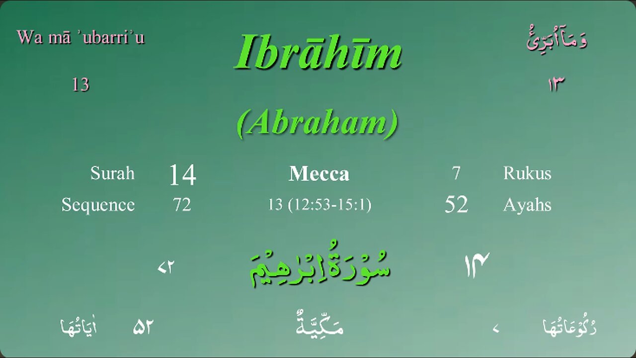 014 Surah Ibrahim by Mishary Al Afasy (iRecite)