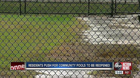 Community pool in Tampa that honors U.S. Marine sits abandoned, filled with dirt