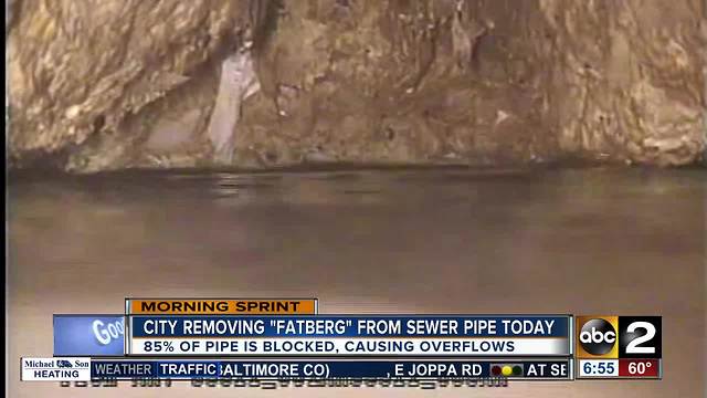 Baltimore's fatberg to be sucked out of sewers