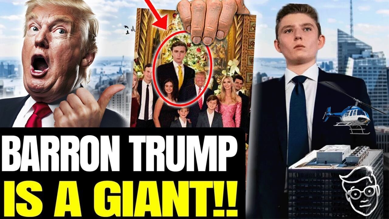 Barron is a GIANT! Christmas Pic of Trump's Son TOWERING over Donald Goes VIRAL