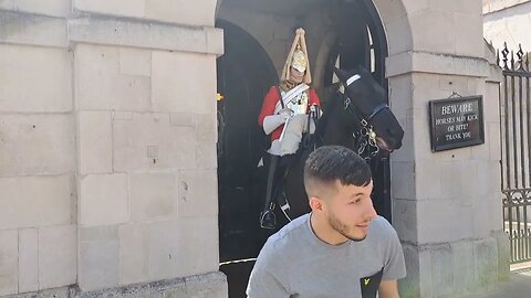 Kings guard horse hates tourist #horseguardsparade