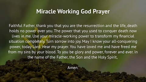 Miracle Working God Prayer (Prayer for Financial Miracle)