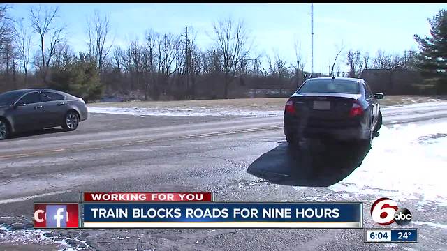 Stopped train blocks several Indianapolis crossings for nine hours