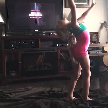 Young Girl Tries To Do A Backbend But Fail