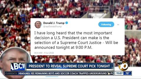 President to reveal Supreme Court pick