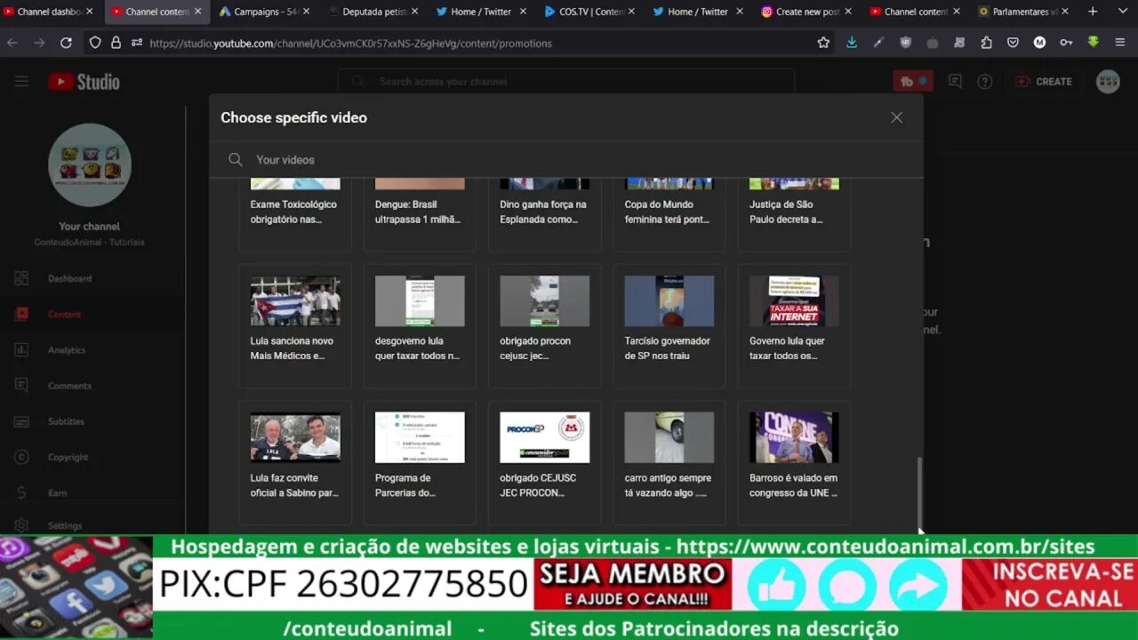 como promover seus videos pelo youtube studio sem google ads