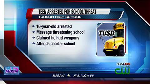 Police arrest teen who allegedly threatened Tucson High