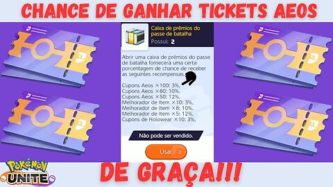 NÃO VACILA!!! TICKETS GRÁTIS NO POKÉMON UNITE