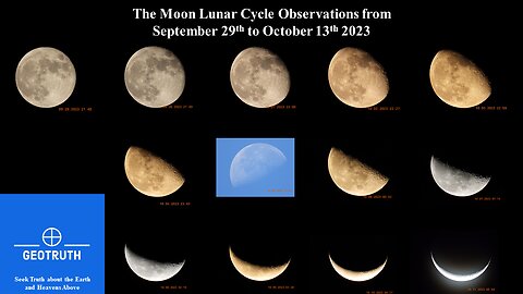 The Moon Lunar Cycle Observations from September 29th to October 13th 2023