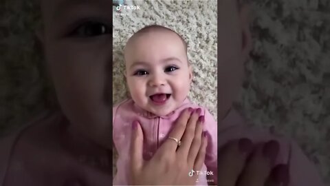 Cute little baby got scared by…😱