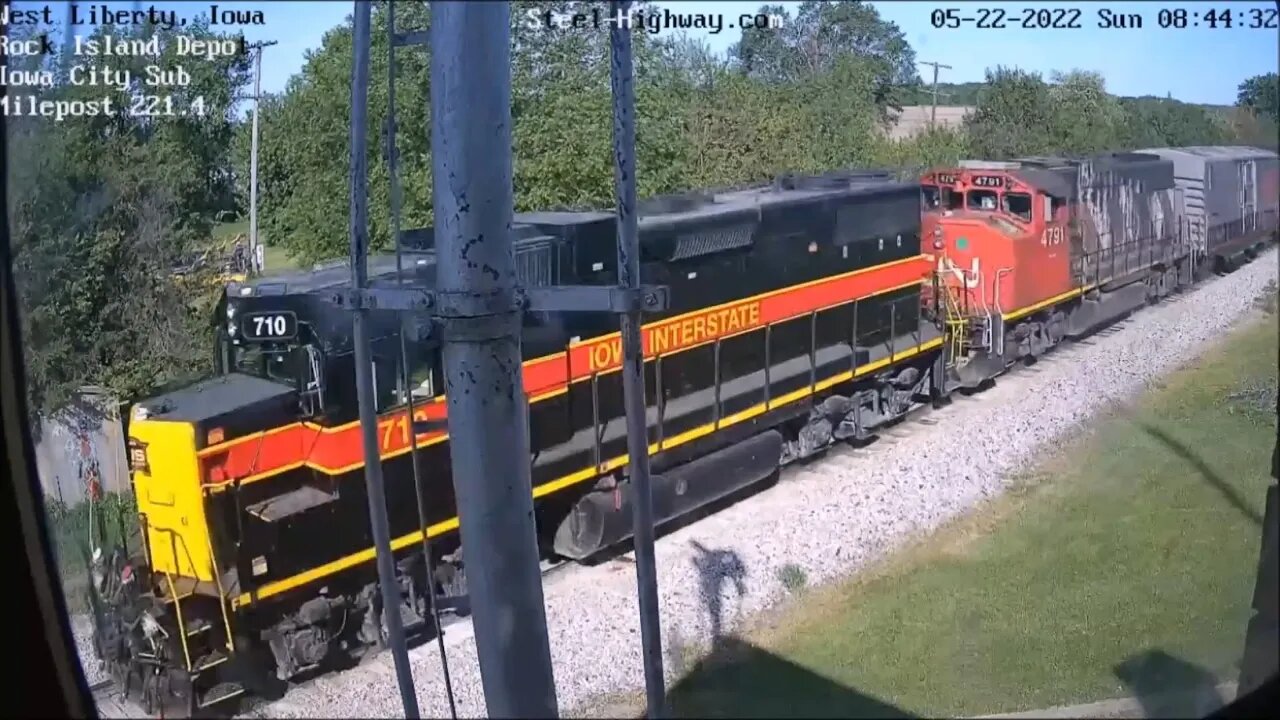 EB CN Inspection Train on the Iowa Interstate at West Liberty Depot on May 22, 2022 #SteelHighway