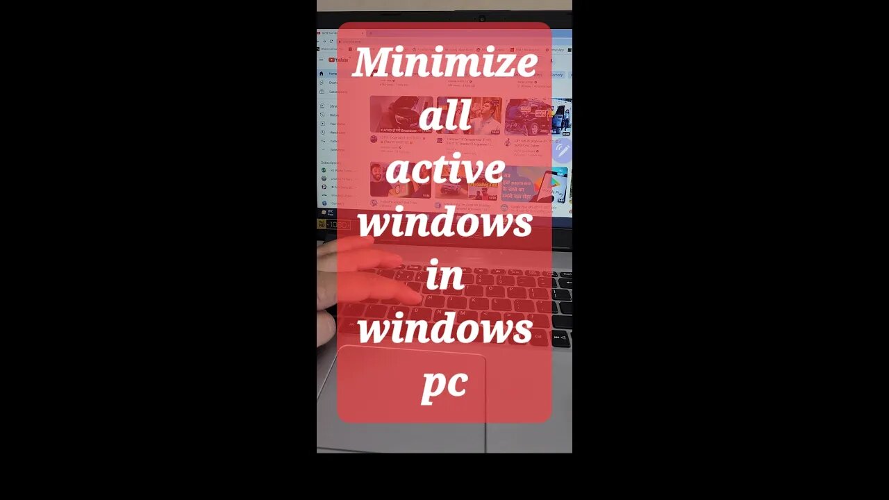 Minimize all active windows in windows pc #shorts #youtubeshorts