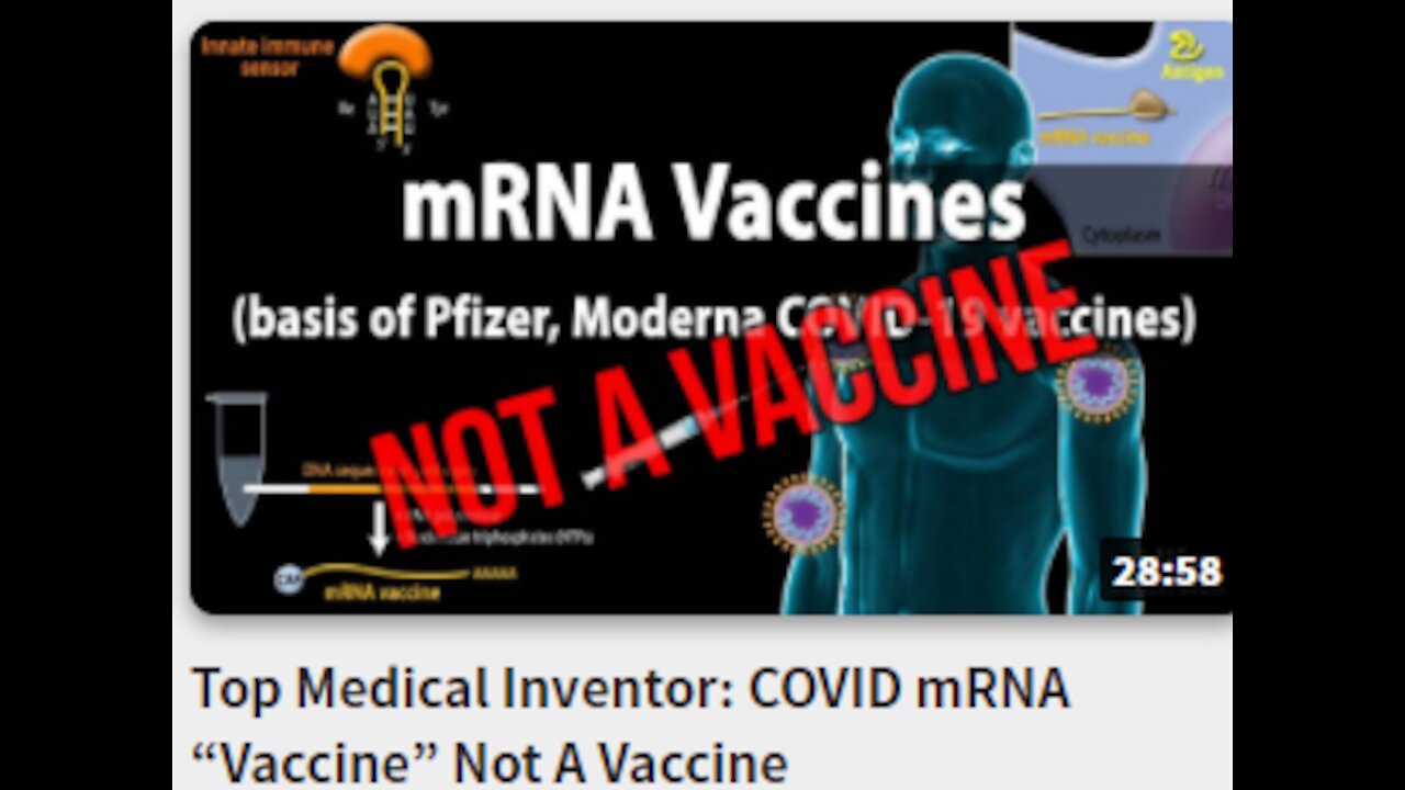 Top Medical Inventor: COVID mRNA “Vaccine” Not A Vaccine