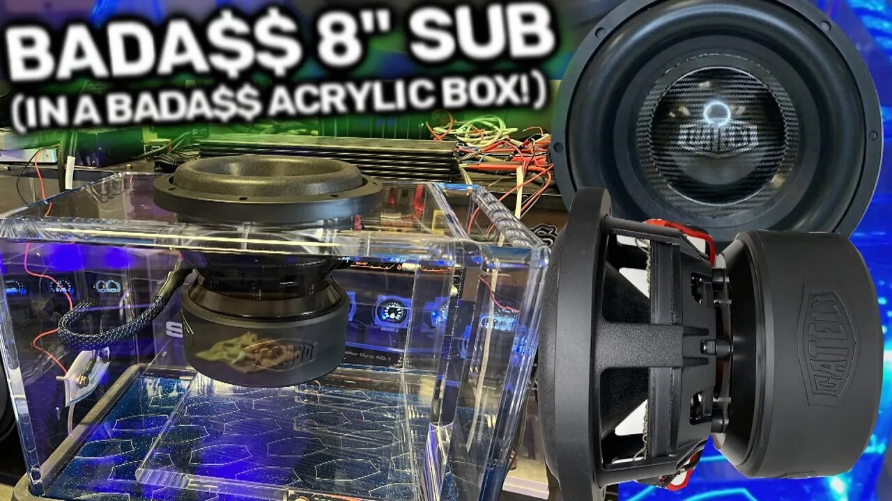 BADASS 8" Sub in a BADASS Clear Acrylic Ported Box. It's a masterpiece! LOOK AT IT!