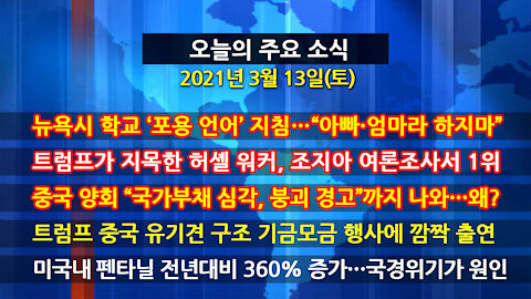 [홍성구의 뉴스브리핑] 2021년 3월13일(토)
