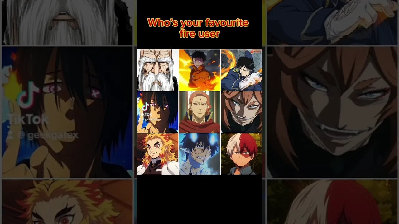 Who’s is your favourite fire user 🔥 #fypシ #anime #cartoon