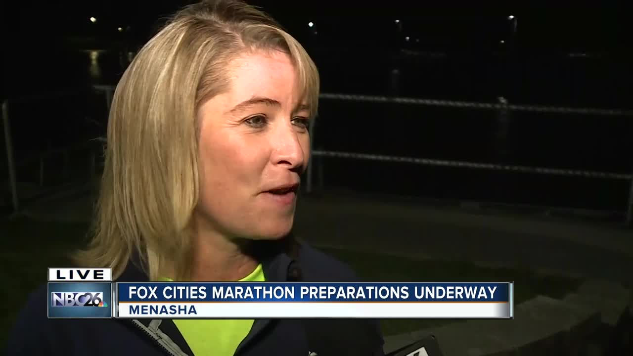 Final preparations for the Fox Cities Marathon