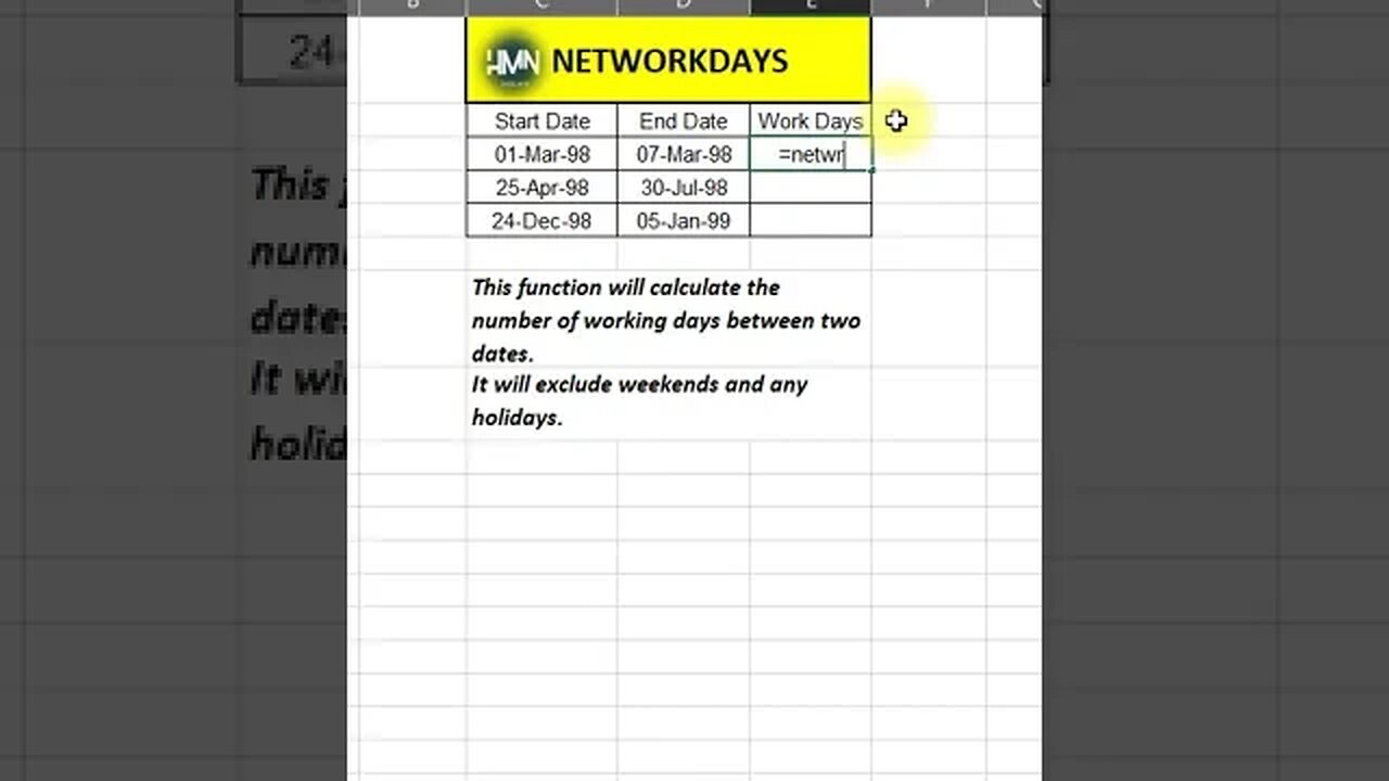 "Excel Magic 📊✨: Mastering the Art of Counting Workdays! 🗓️💼 #ShortsTutorial" #network #days #excel