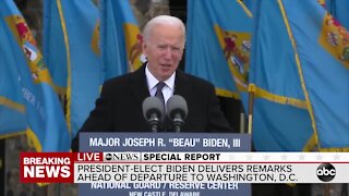 ABC News Special Report: President-elect Joe Biden delivers remarks during a send-off event in Delaware