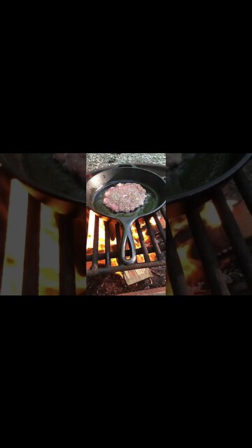Campfire burgers with 30% pork added in