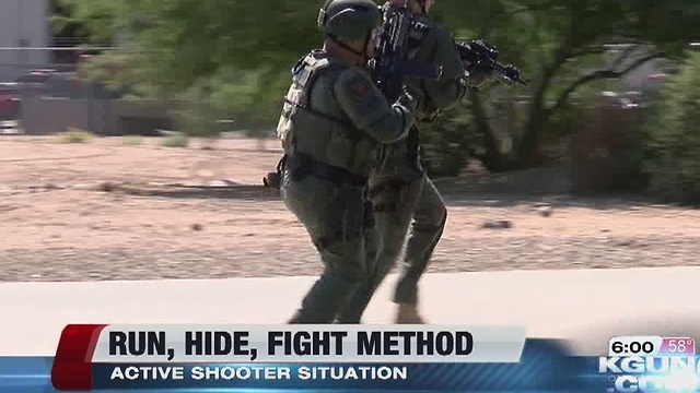 Tucson and UA Police adivse to use the "Run, Hide, Fight" method in active shooter situation