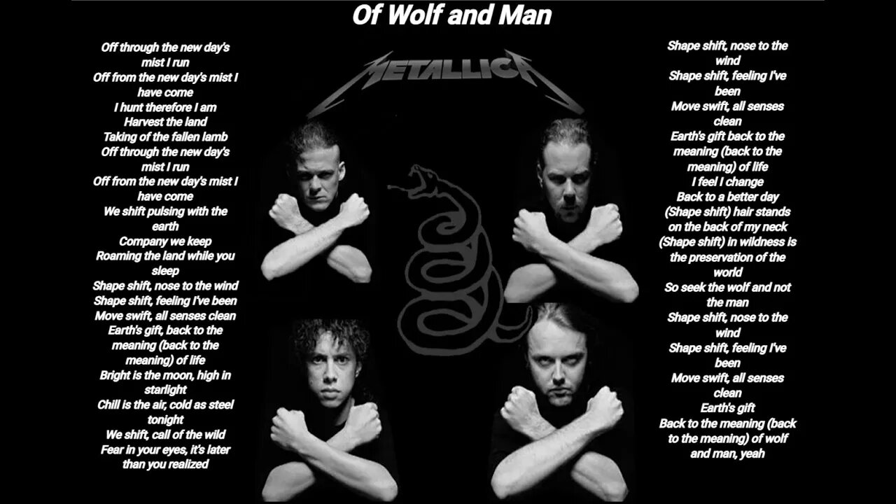 Metallica-Of Wolf and Man-Metallica lyrics [HQ]