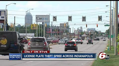 14 license plates stolen in 4 day period in Indy