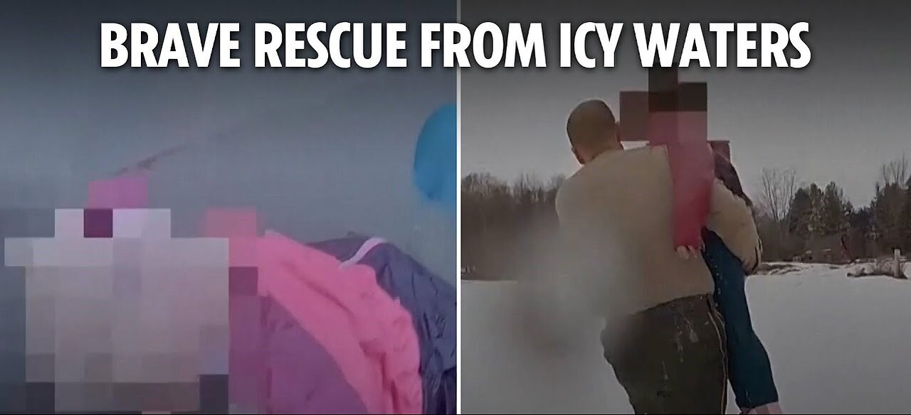 Heroic US state trooper rescues eight-year-old girl plunging in icy pond