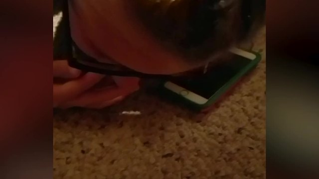 Teen Girl Gets Her Braces Stuck in the Carpet