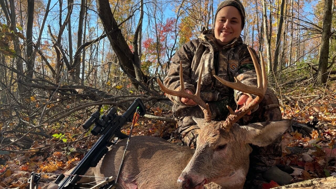 My Wife's First Deer with a Bow! | Ohio Buck Down!