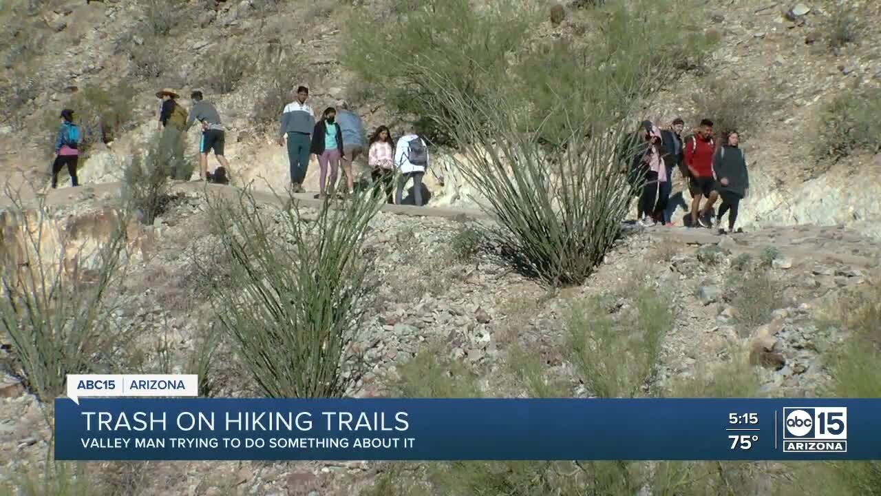 Phoenix man using videos to bring awareness to polluted trailheads