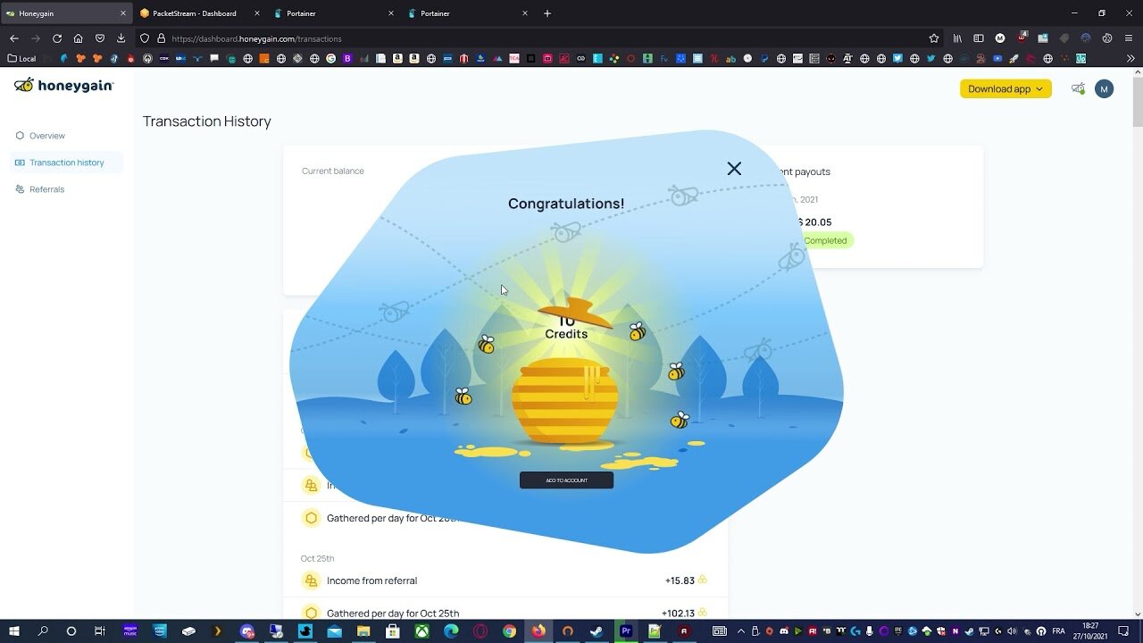 MON RETOUR SUR 4 MOIS D'UTILISATION SUR HONEYGAIN & PACKETSTREAM