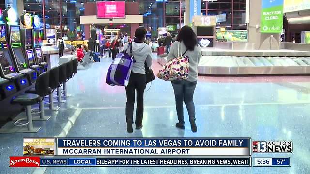 Travelers coming to Las Vegas to avoid family