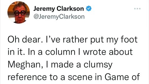 Jeremy Clarkson apologies and admits it was a Game Of Thrones reference