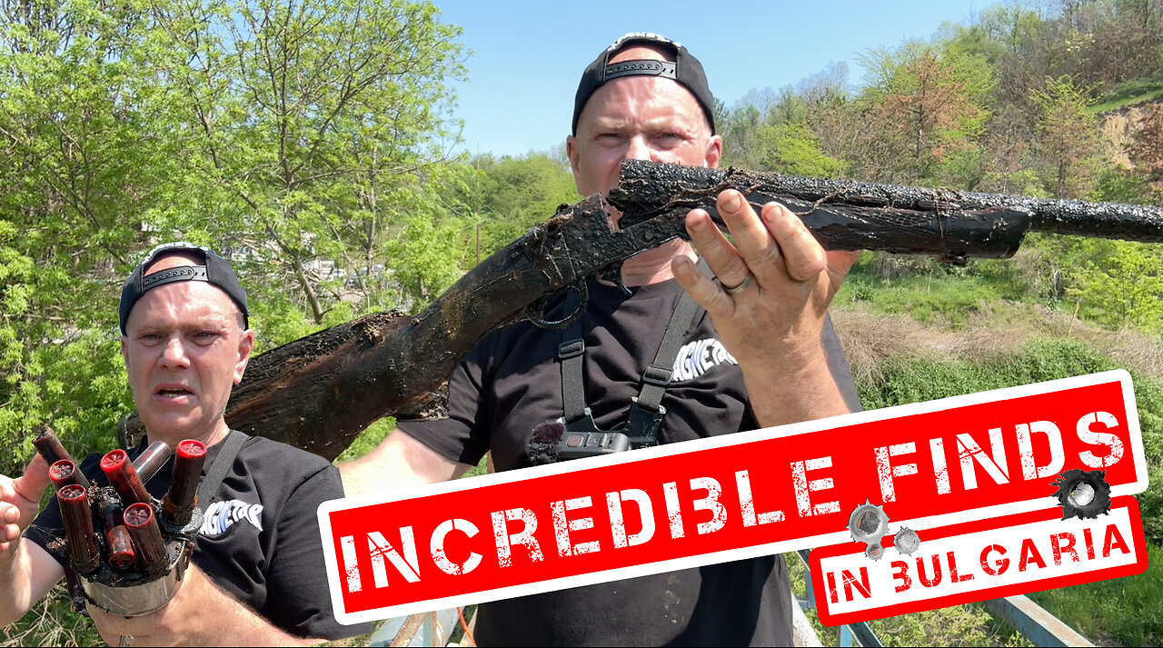 Unbelievable Discoveries Magnet Fishing in Bulgaria: Old Rifle, Bullets, Vintage Car Sign, and More!