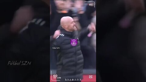 Ten Hag’s reaction to Rashford’s goal against Barcelona 😳 #rashford #manchesterunited #trending