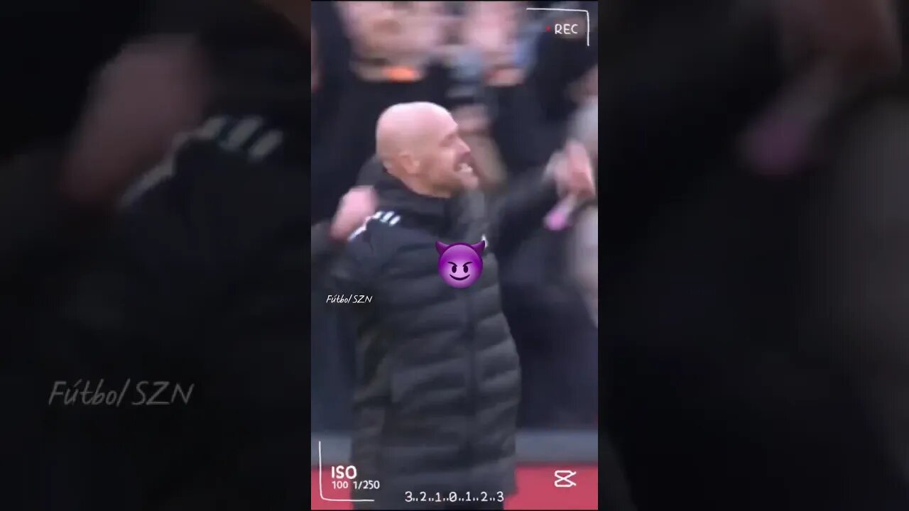 Ten Hag’s reaction to Rashford’s goal against Barcelona 😳 #rashford #manchesterunited #trending