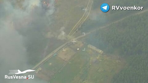 A Ukrainian S-300 explodes after being hit by artillery of the Russian army