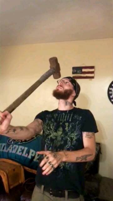 Touch a sledge hammer to the tip of your nose challenge