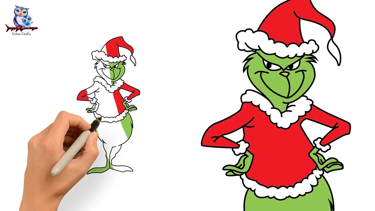 How to Draw the Grinch Stole Christmas - Art Tutorial