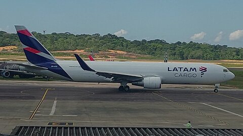 Boeing 767-300ERF PR-ABD on taxi and takeoff from Manaus to Guarulhos