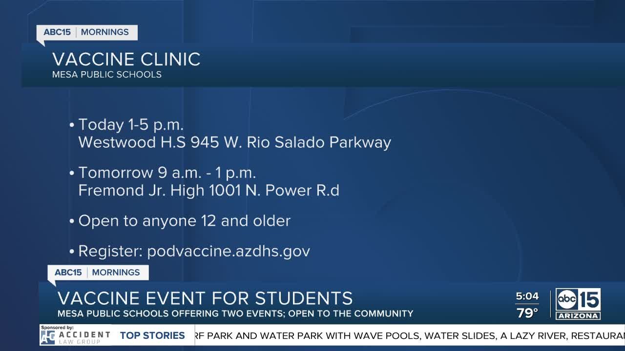 Student vaccination event to be held in Mesa on Friday and Saturday