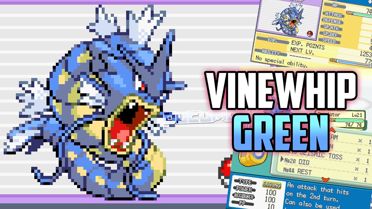 Pokemon VineWhip Green - Bringing Gen 1 into Gen 3 with no abilities, no gender, no trading floor