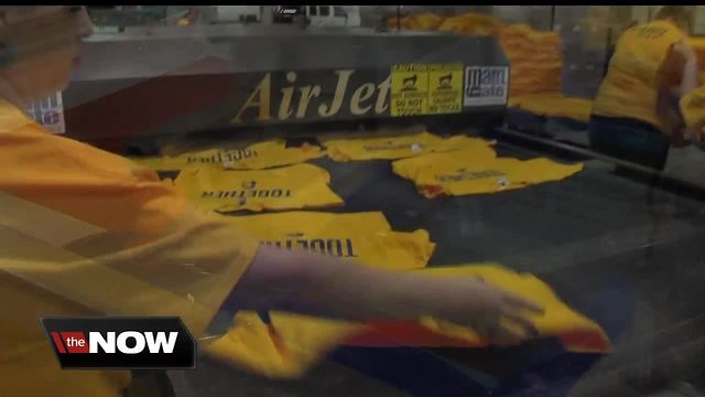 Printing t-shirts for fans at Bankers Life Fieldhouse