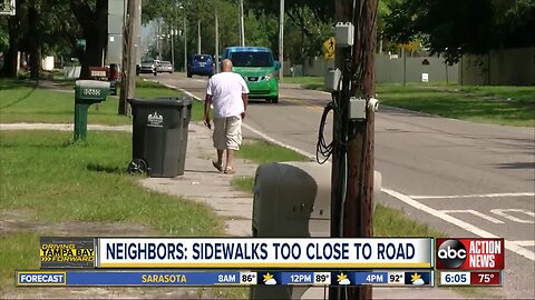 Citrus Park families say sidewalk near school is too close to road