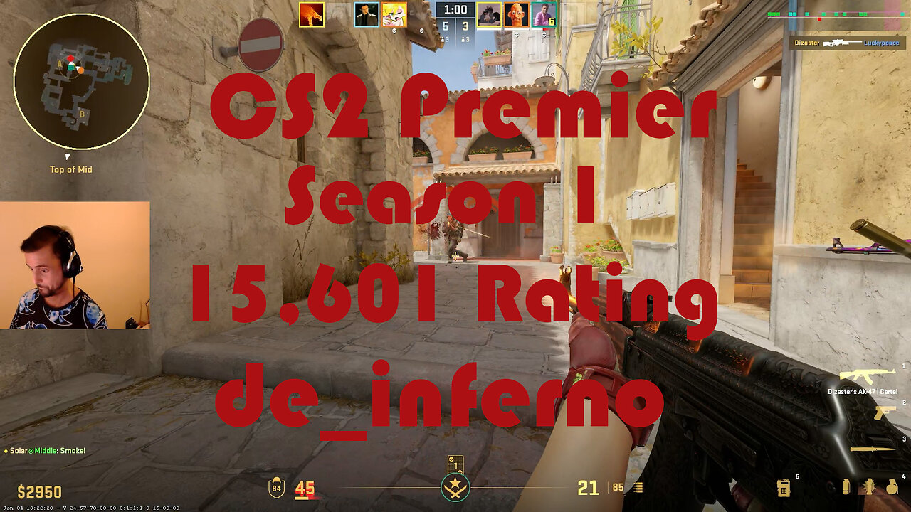 CS2 Premier Matchmaking - Season 1 - 15,601 Rating - de_inferno